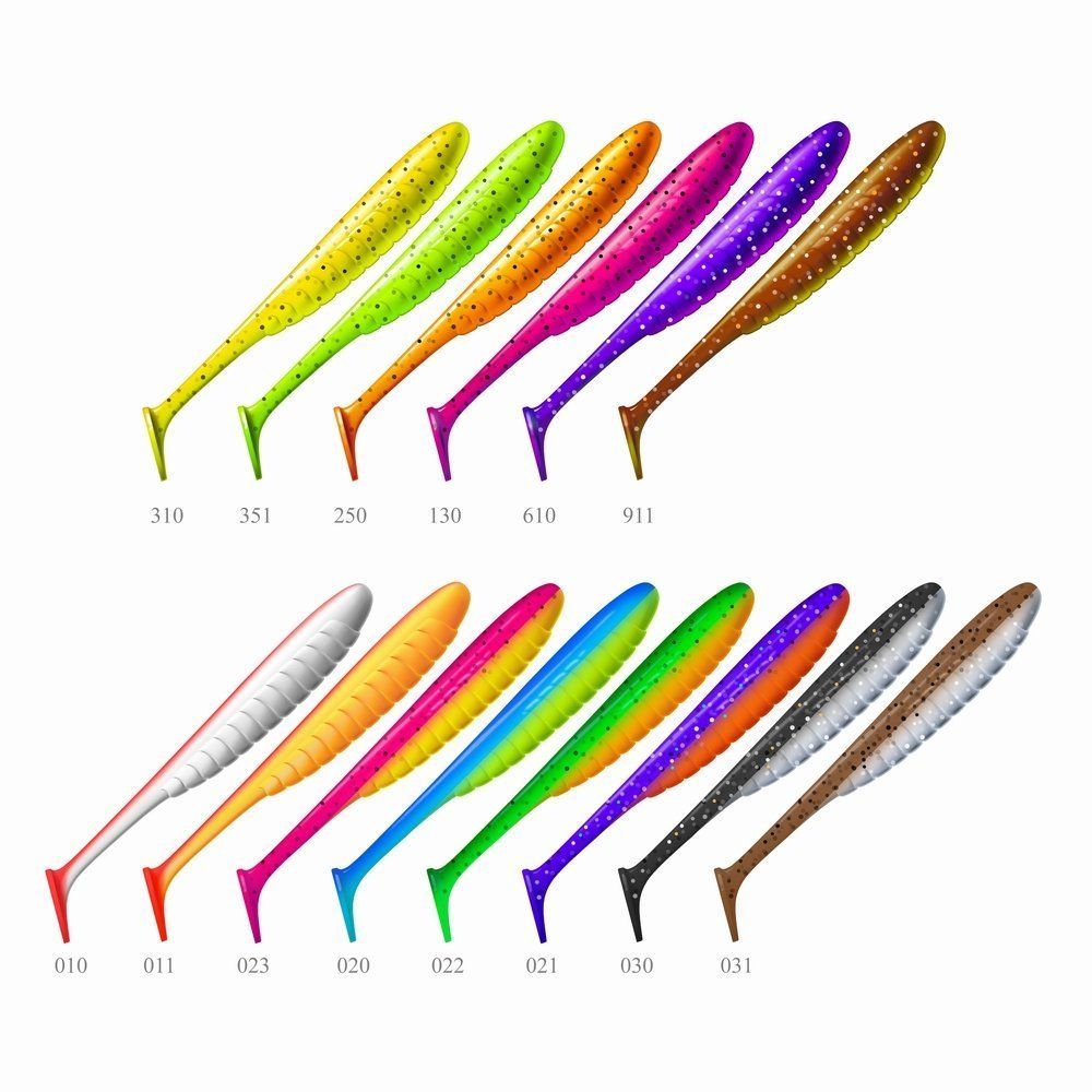 Приманка ZUB-IZI 86мм-5шт,  (цвет 250) морковный с блестками