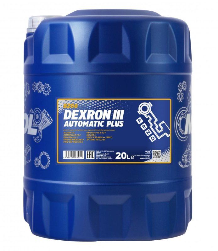 MANNOL ATF Dexron III Automatic Plus 8206 20л трансмиссионное масло