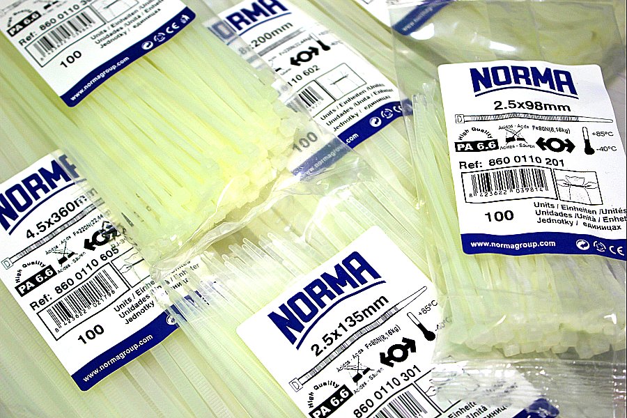 Хомут пластиковый NORMA 370*3, 5мм (уп/100шт.) черный морозостойкий 8600230404