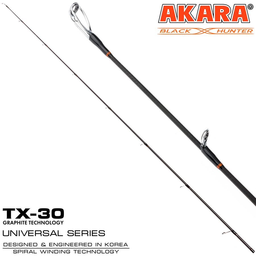Хлыст угольный для спиннинга Akara Black Hunter H1002 (24-65) 3, 0 м
