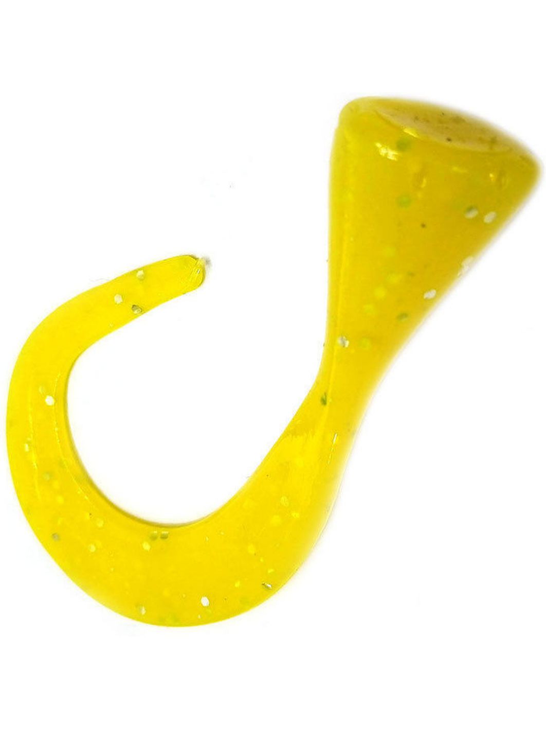 Хвост силиконовый для Guppie Jr 9см 3, 4гр,  желтый с блестками (4шт)