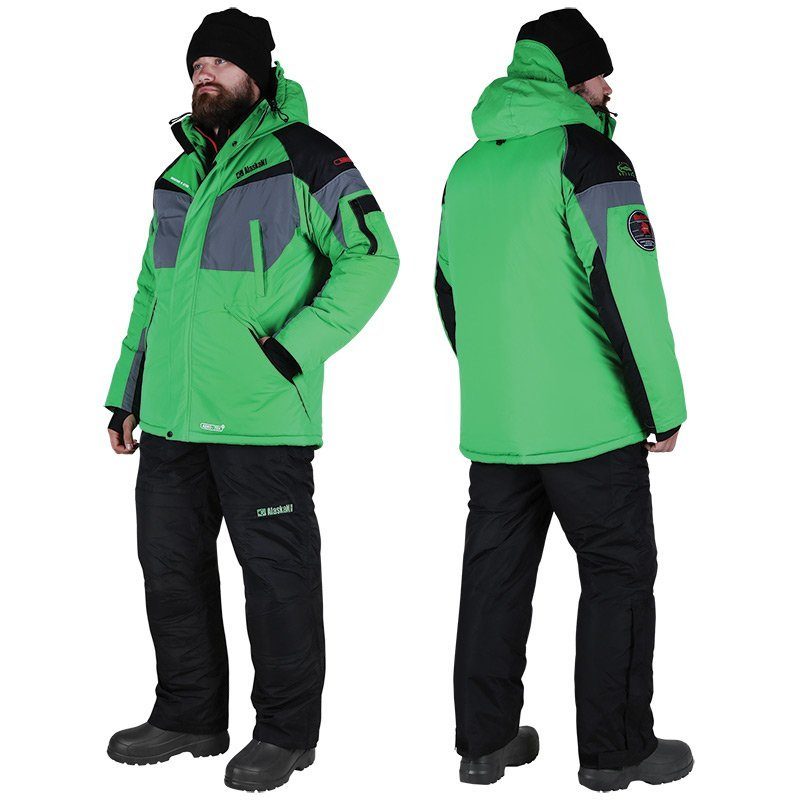 костюм зимний alaskan dakota зеленый/чёрный xl (куртка+полукомбинезон)