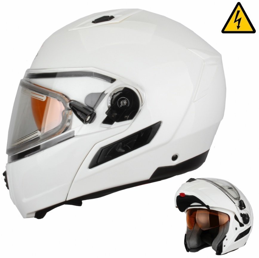 Шлем снегоходный MODE1 белый с электро стеклом XL