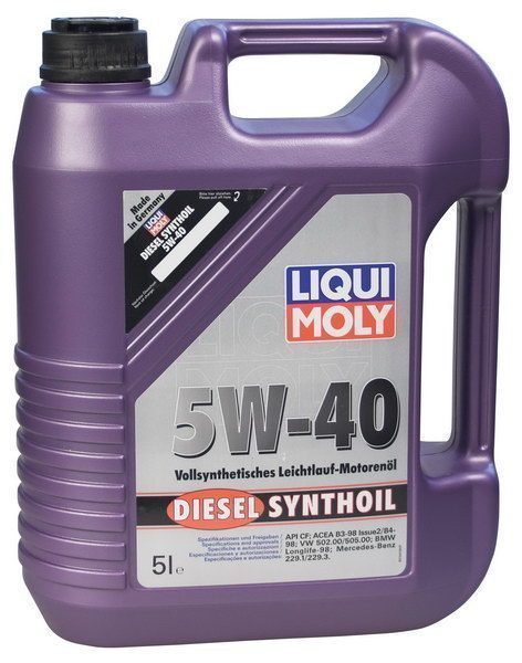 LIQUI MOLY "Diesel Synthoil" 5W40 5L синтетическое моторное масло 1927