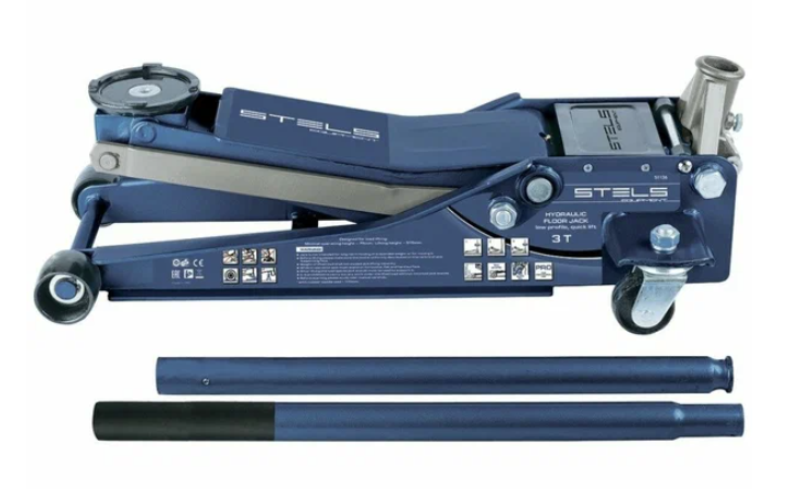 Домкрат гидравлический подкатной 3т. (75-515мм) низкопрофильный,  быстрый подъем Low Profile Quick Lift STELS (51136)