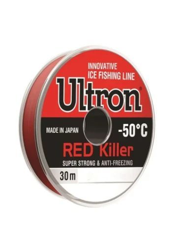 Леска ULTRON Red Killer 0, 08 мм,  0, 9 кг,  30 м,  красная (шт) 