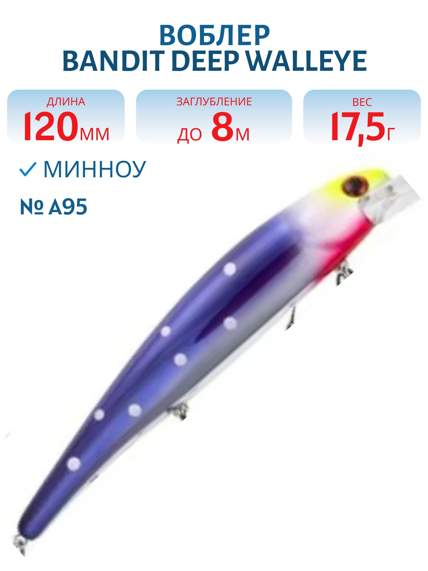 Воблер BANDIT DEEP WALLEYE A95