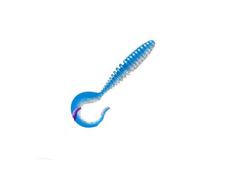 Приманка ZUB-TWIST 150мм(5, 9")-4шт,  (цвет 037) голубой верх-натурал низ