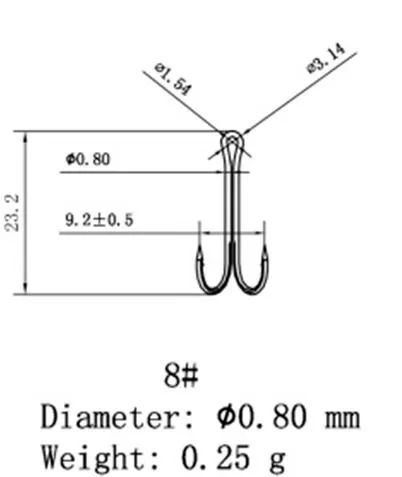 Двойник JIG IT Long double hooks,  10 шт/уп. №8