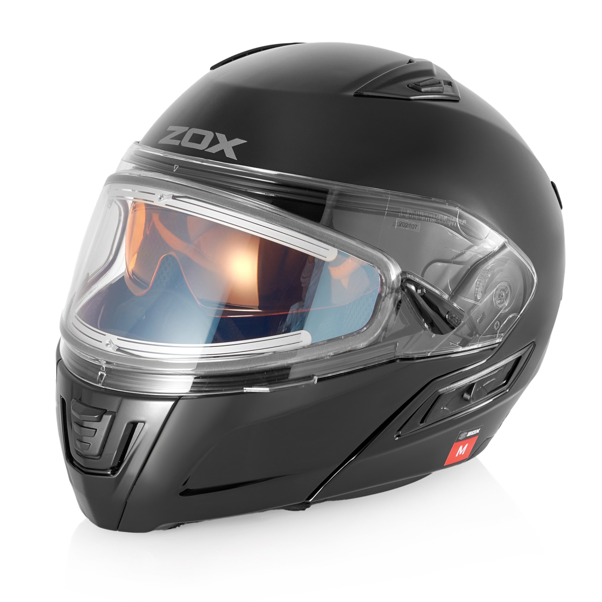 Шлем снегоходный ZOX Condor,  стекло с электроподогревом,  черный матовый M