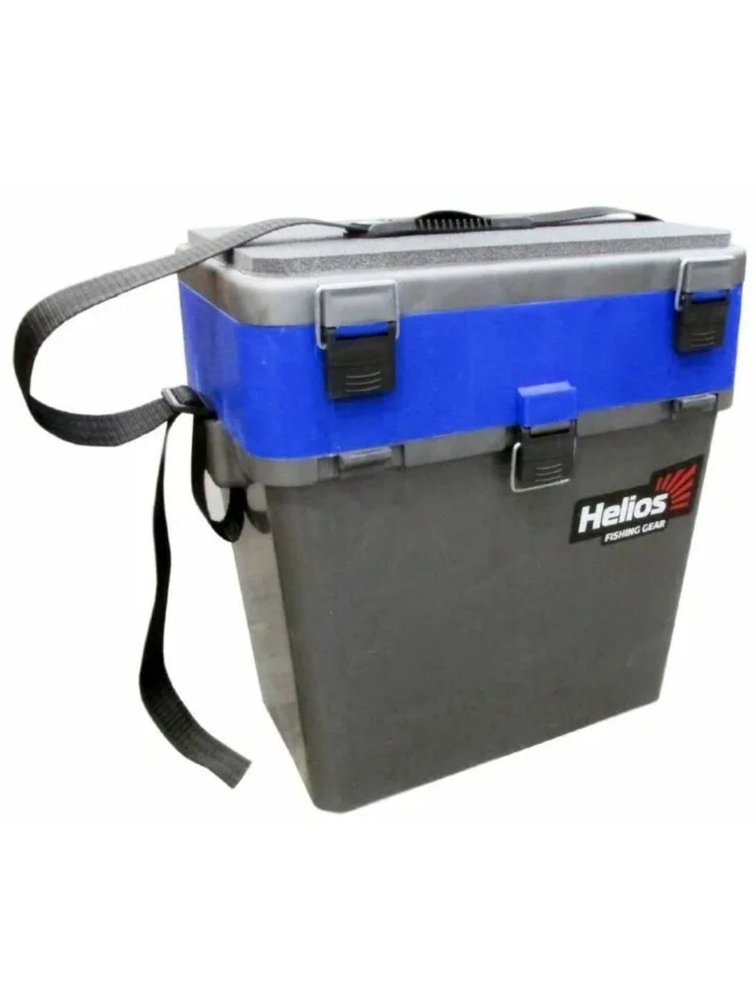 Ящик рыболовный зимний (19л) двухсекционный серый/синий Helios