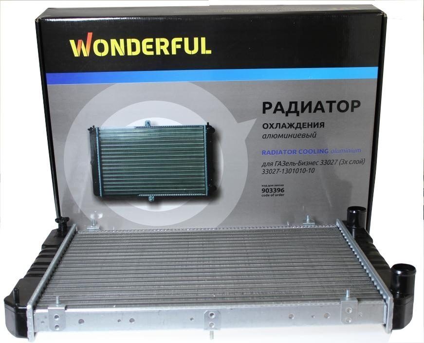 Радиатор охлаждения ГАЗ-3302 н/о алюминиевый 3-х рядный TM WONDERFUL