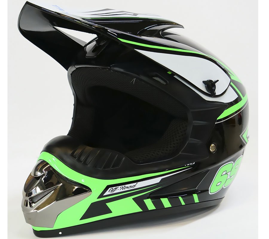 Шлем детский кроссовый MOTAX черно-зеленый (G2) (47-48) XS