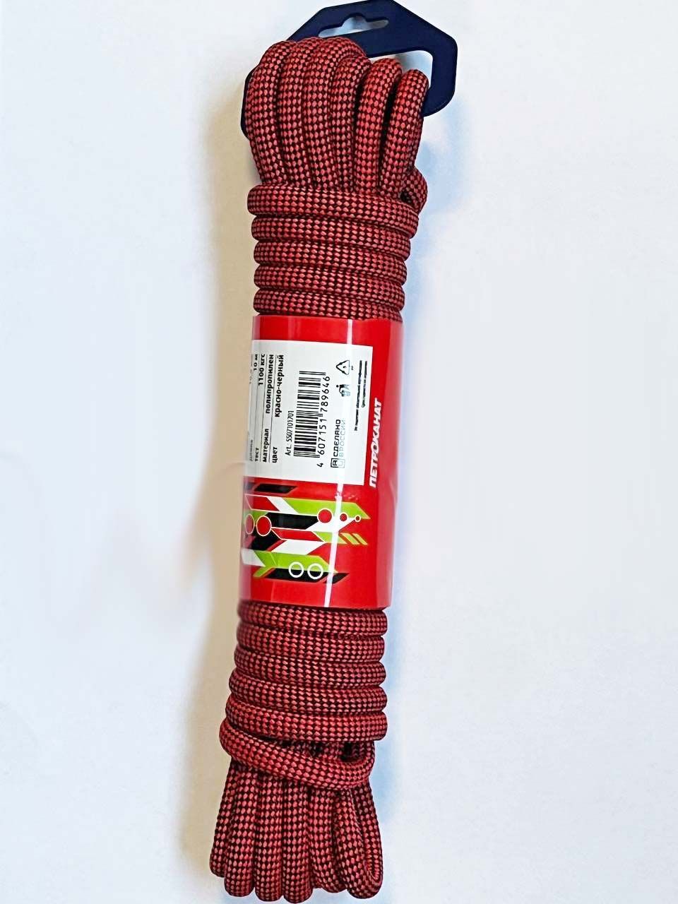 Шнур плетеный Sport Cord 10, 0 мм,  1100 кг,  10 м,  двухцветный,  евромоток