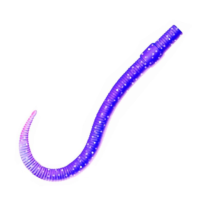 Приманка ZUB-WORM 100мм(4")-5шт,  (цвет 610) фиолетовый с блестками