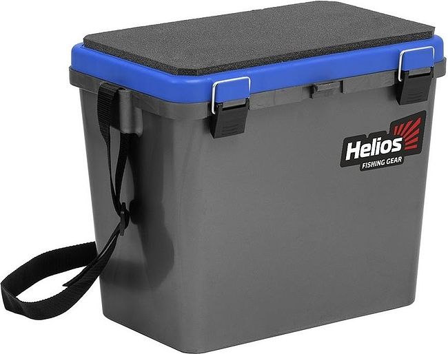 Ящик рыболовный зимний (19л) двухсекционный серый/синий Helios