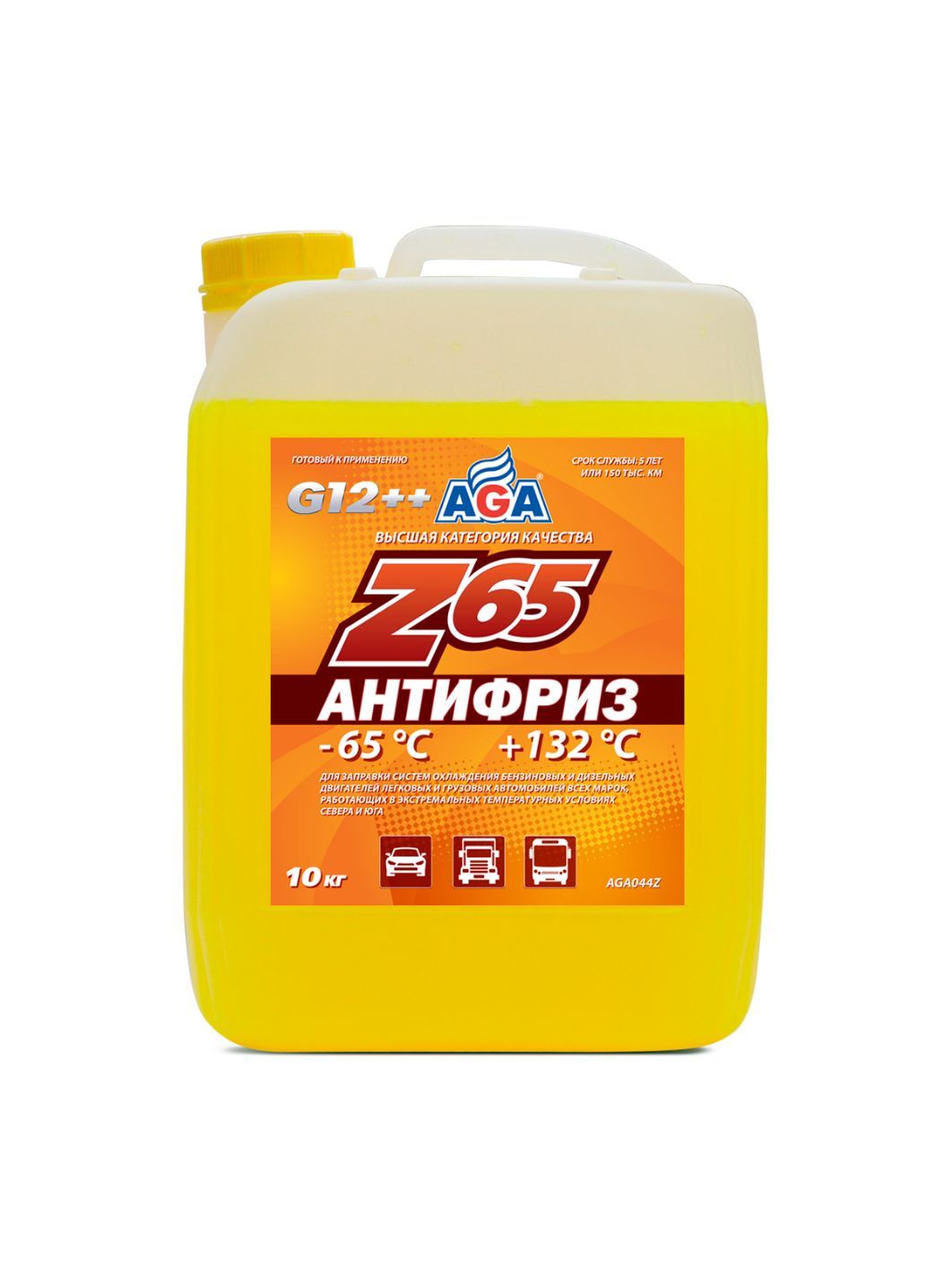 Антифриз AGA Z65 G-12++ 10 кг. желтый