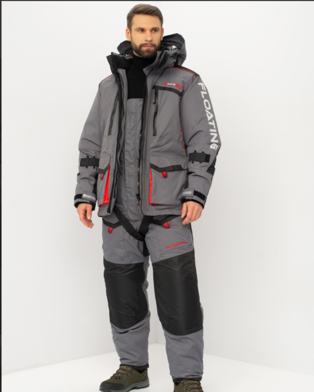 Костюм зимний поплавок Huntsman Siberia Floating,  ткань Breathable,  до -45°С,  цвет Хаки/Черный (Размер:44-46,  Рост:170)