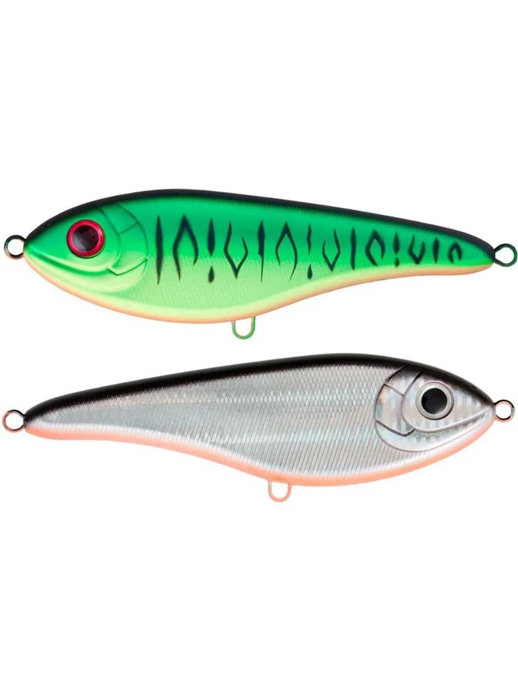 Воблер Джеркбейт Strike Pro Buster Jerk II Shallow Runner,  120 мм,  37 гр,  Загл. 0, 3м.-2, 0м.,  Медленно всплывающий,  цвет: GC01S/A70-713 Double Black Silver OB/Mat Tiger,  (EG-049#GC01S/A70-713)