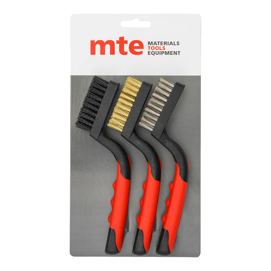 Набор корщеток 180мм (3шт.) пластмассовая ручка MTE