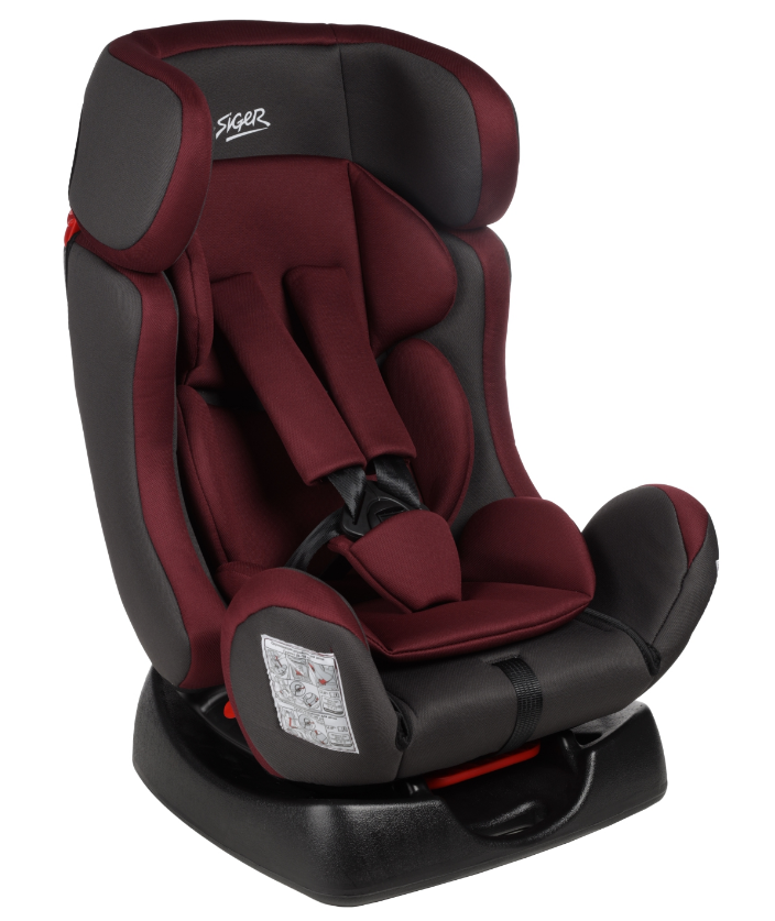 Детское кресло "SIGER" ДИОНА (рубиново-серое) (0-7 лет) (от 0 до 25 кг)