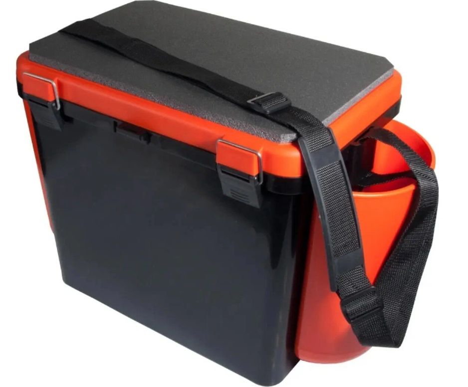 Ящик зимний "FishBox" односекционный (19л) оранжевый Helios