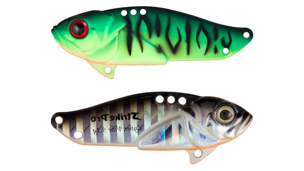 Блесна-цикада Strike Pro Cyber Vibe 40,  40 мм,  6, 6 гр,  цвет: Double Black Silver OB/Mat Tiger,  (JG-005B#GC01S/A70-713S)