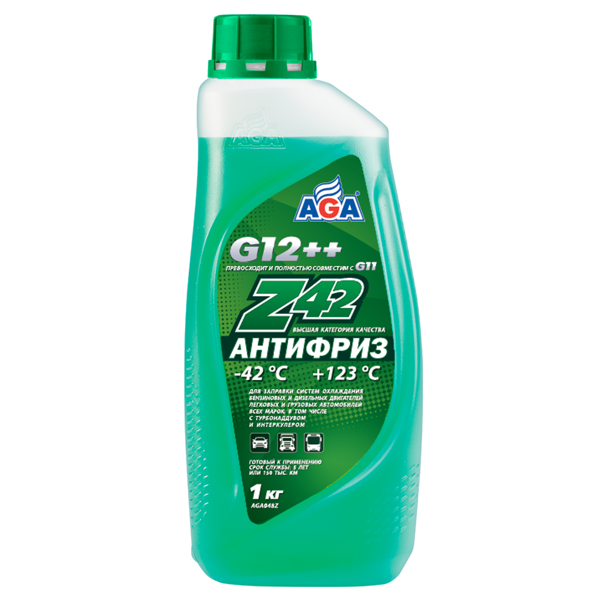 Антифриз AGA Z42 G-12++ 1 кг. зелёный