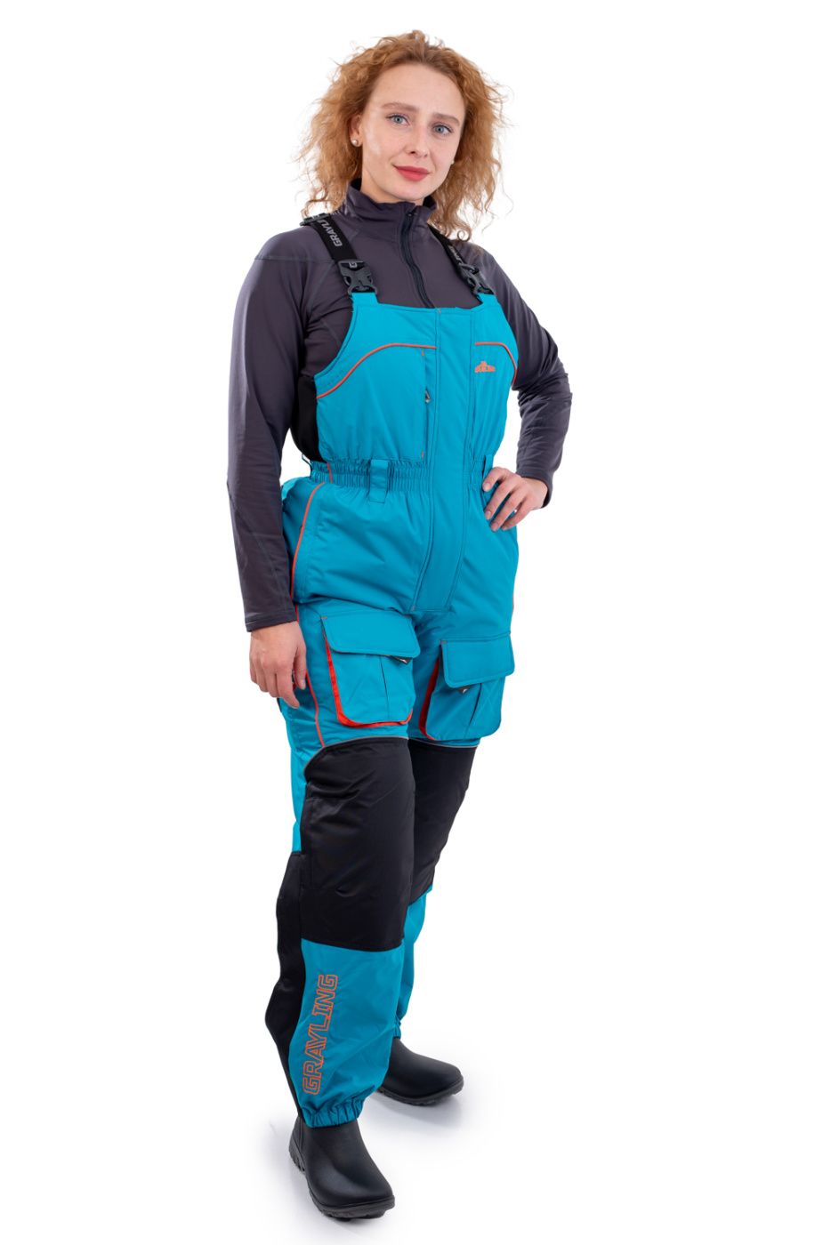 костюм женский для рыбалки grayling камчатка, зимний, бирюзово-оранжевый (р-р 44-46 рост 170-176) м