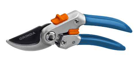 Секатор садовый плоскостной GRINDA P-51 (200мм) закаленная сталь,  шестеренная передача (423451)