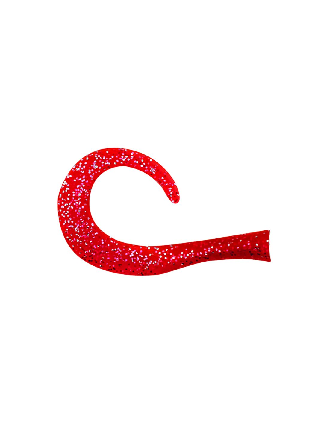 Хвост силиконовый для Strike Pro Guppie,  цвет: Red Glitter Красный 3 твистера + риппер