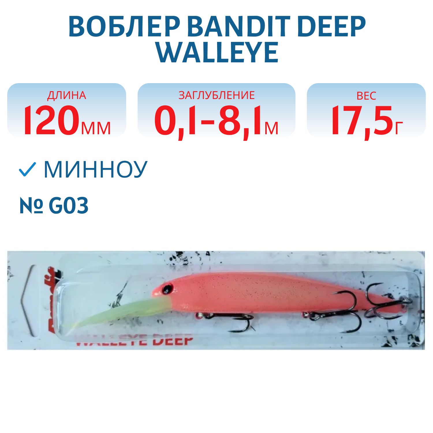 Воблер BANDIT DEEP WALLEYE G03