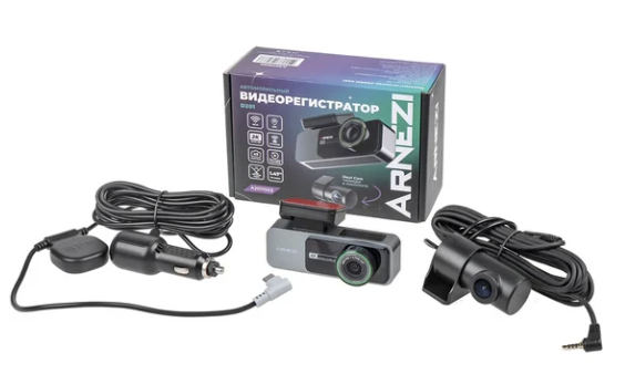 Видеорегистратор ARNEZI D201 (2K+Full HD,  угол обзора 150°,  G-сенсор,  камера заднего вида)