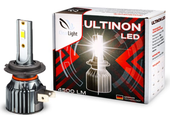 Светодиодные лампы H7 Clearlight Ultinon 4500Lm (5000K) (9-32V) ClultledH7-2 (2шт.к-т)