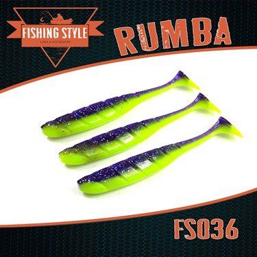 Силиконовая приманка RUMBA 8, 5"(216 мм) уп.3 шт.#036 Violet Lime