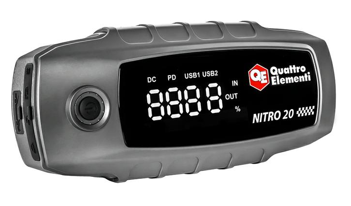 Пусковое устройство QUATTRO ELEMENTI Nitro 20 (12В,  20000мАч,  1600А,  Type-C,  USB,  фонарь) (919-265)
