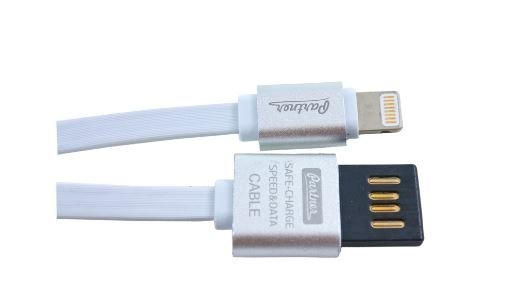 кабель usb 2.0 - apple iphone/ipod/ipad (8pin, 1м, 2.1а, реверсивный, плоский) partner (32878)