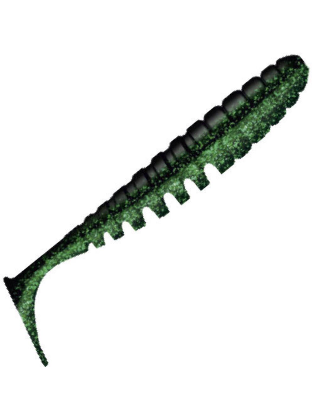 Приманка ZUB-SHAD 90мм-5шт,  (цвет 040) черный верх - изумрудный низ