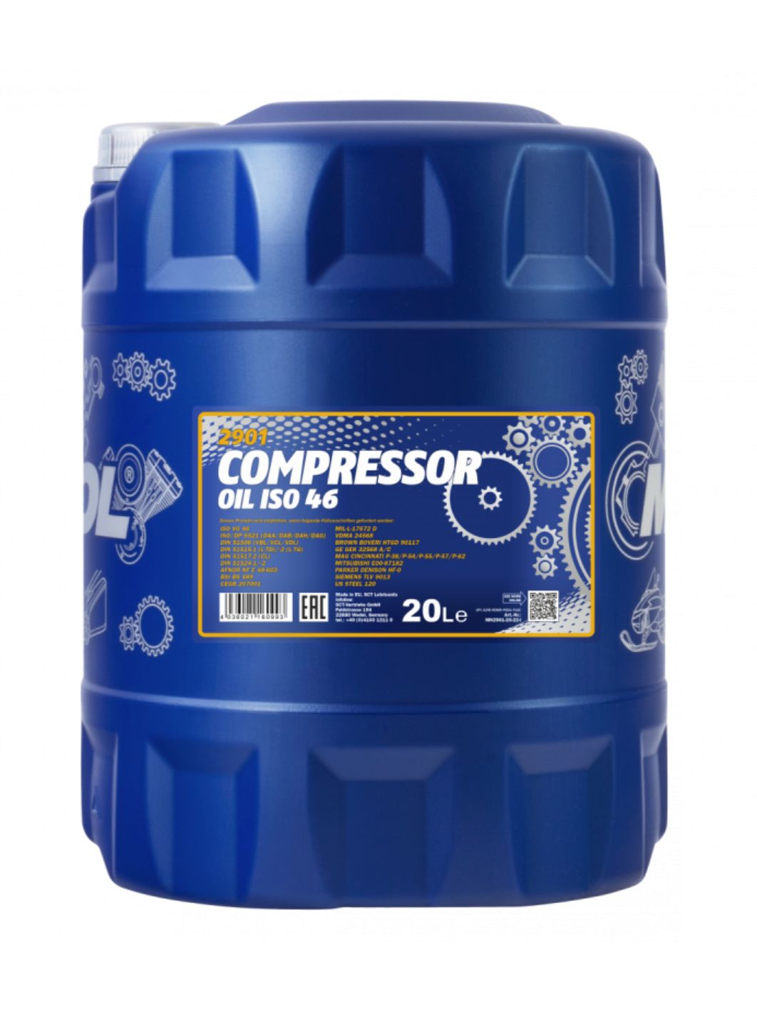 MANNOL Compressor Oil ISO 46 2901 20л компрессорное масло