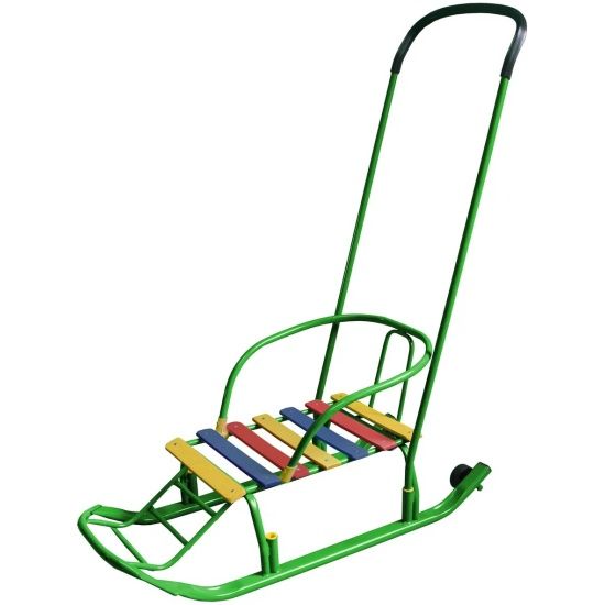 Санки "Шустрик 002" с колесиками Зеленый