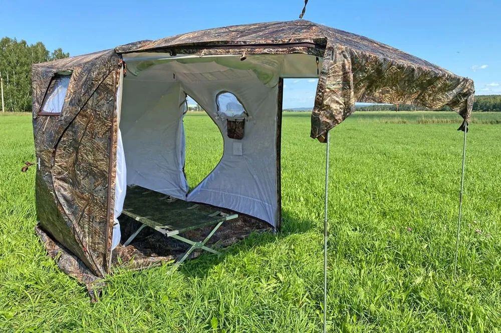 Палатка всесезонная КУБ 1.80 двухслойная Берег (с верандой-сеткой)