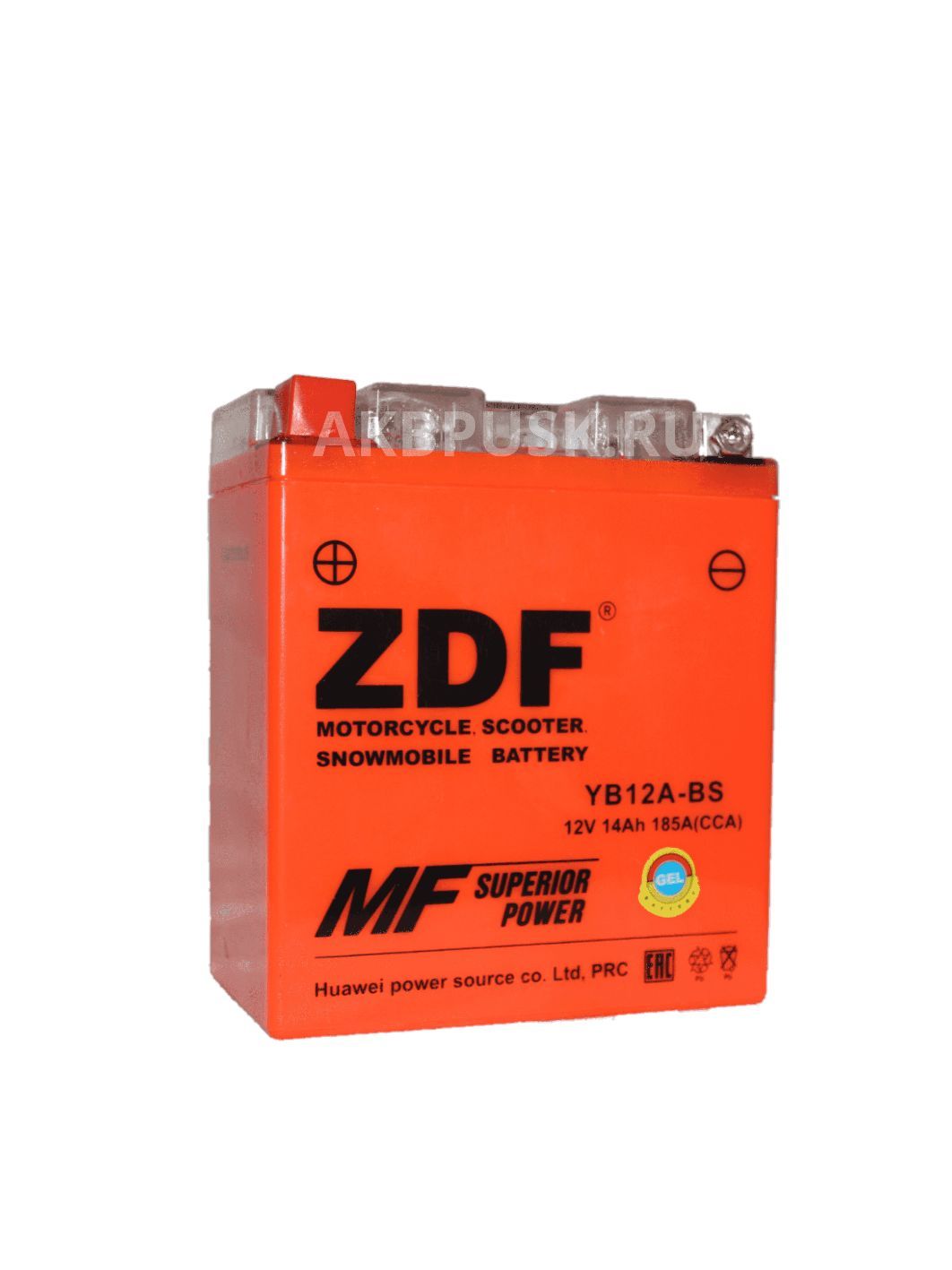 Аккумулятор ZDF 1214.3 GEL Orange YB12A-BS 136*82*162