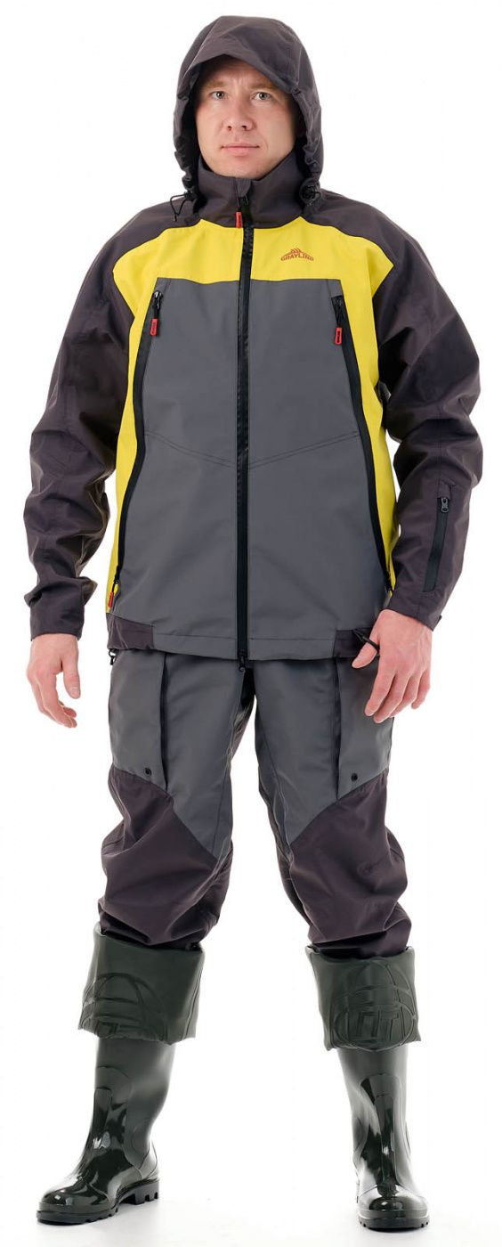 костюм «фиш про»  (таслан, серо-желтый) grayling (р-р 56-58 рост 182-188)