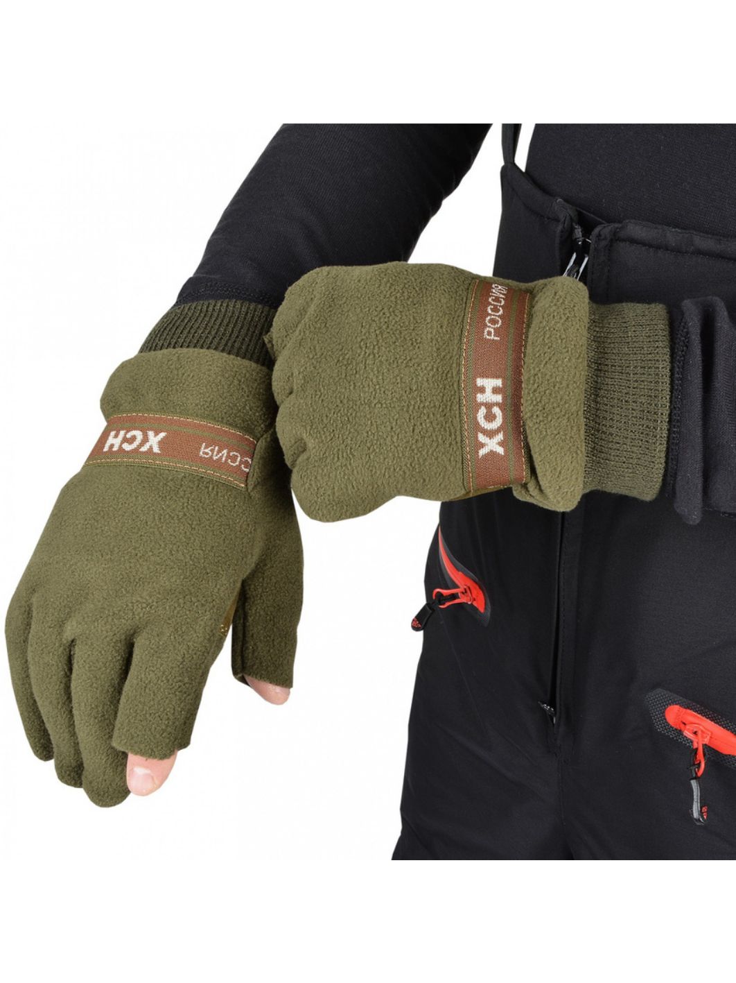 Перчатки мужские "Hunter-280",  флис,  хаки (24 (L)) м