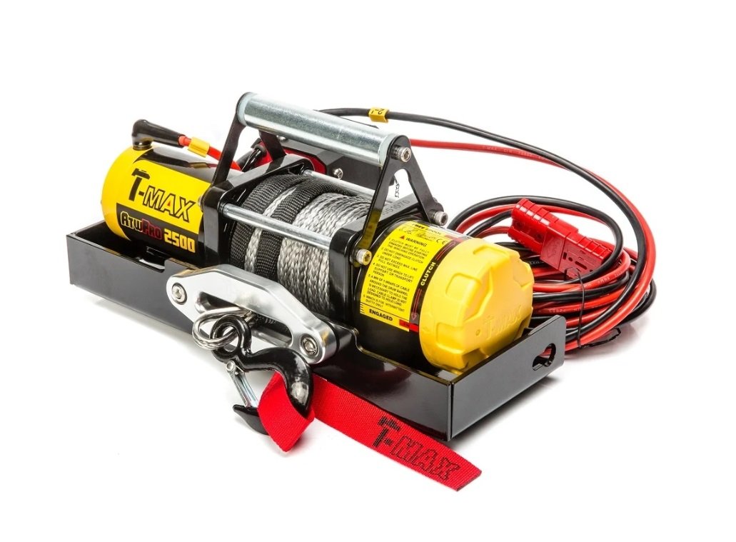 Лебедка T-MAX ATWPRO 2500 переносная с синтетическим тросом lbs 2500 (1134кг.)