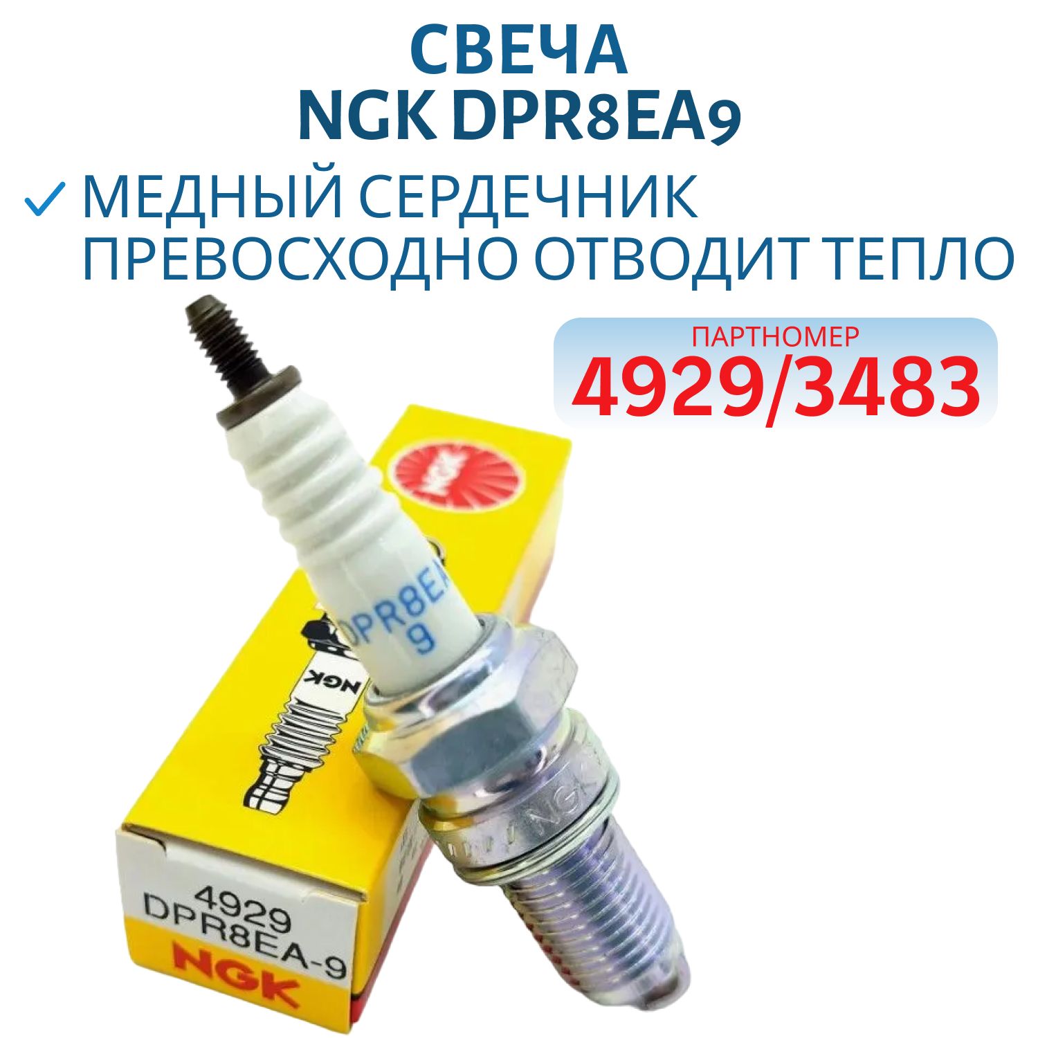 Свеча NGK DPR8EA9 4929/3483 