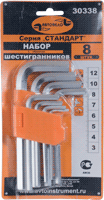 Набор ключей Г-образных шестигранных (3-12мм) (8пр.) АвтоДело 30338