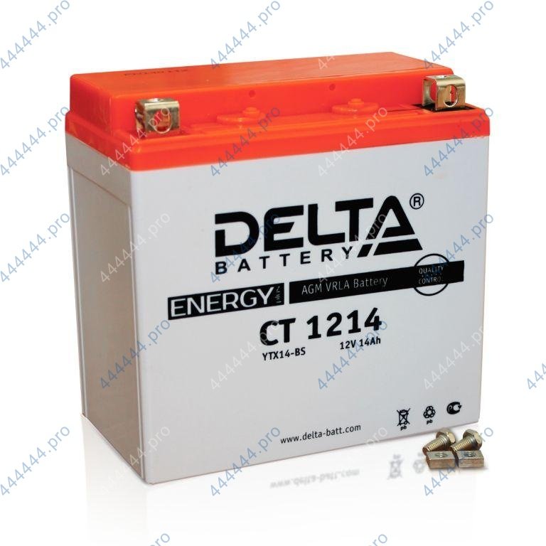 мото 12/14А DELTA CT1214 AGM  Аккумулятор зал/зар.