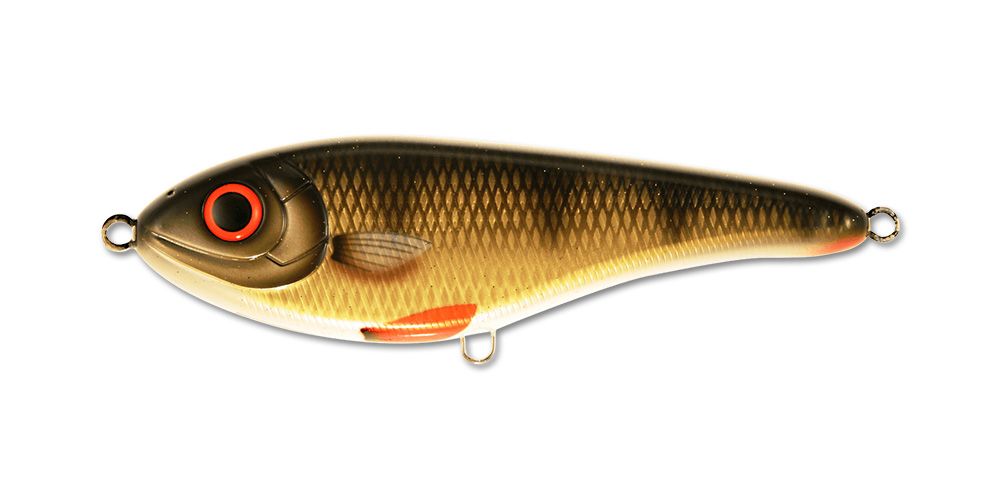 Воблер Джеркбейт Strike Pro Buster Jerk Sinking,  150 мм,  75 гр,  Загл. 0, 5м.-4, 0м.,  Тонущий,  цвет: C382F Golden Perch,  WOLF COLOR,  (EG-048#C382F)