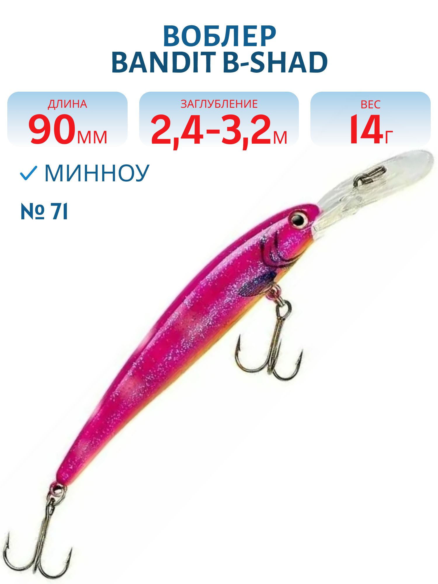 Воблер BANDIT B-SHAD 71